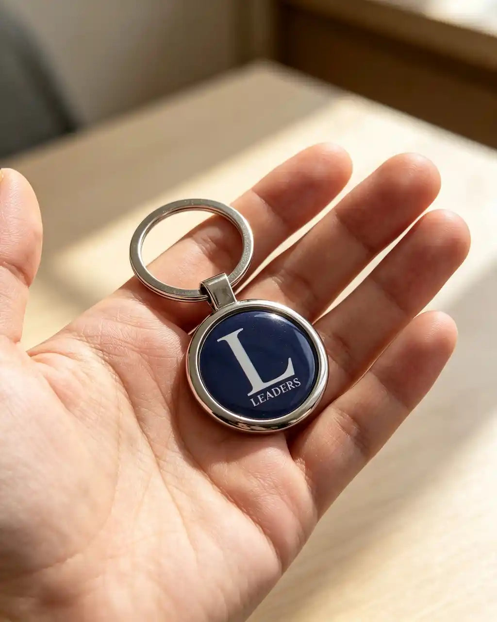 Custom Logo Metal Keychain | Round Epoxy OEM Keychain | Corporate Branded Gift