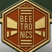 Custom Metal Guitar Pedal Faceplate & Enamel Pin Set | Beetronics Pollinator Sample