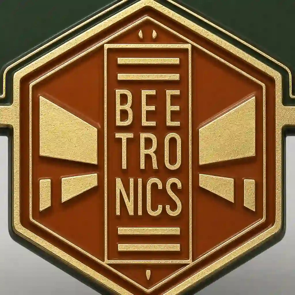 Custom Metal Guitar Pedal Faceplate & Enamel Pin Set | Beetronics Pollinator Sample
