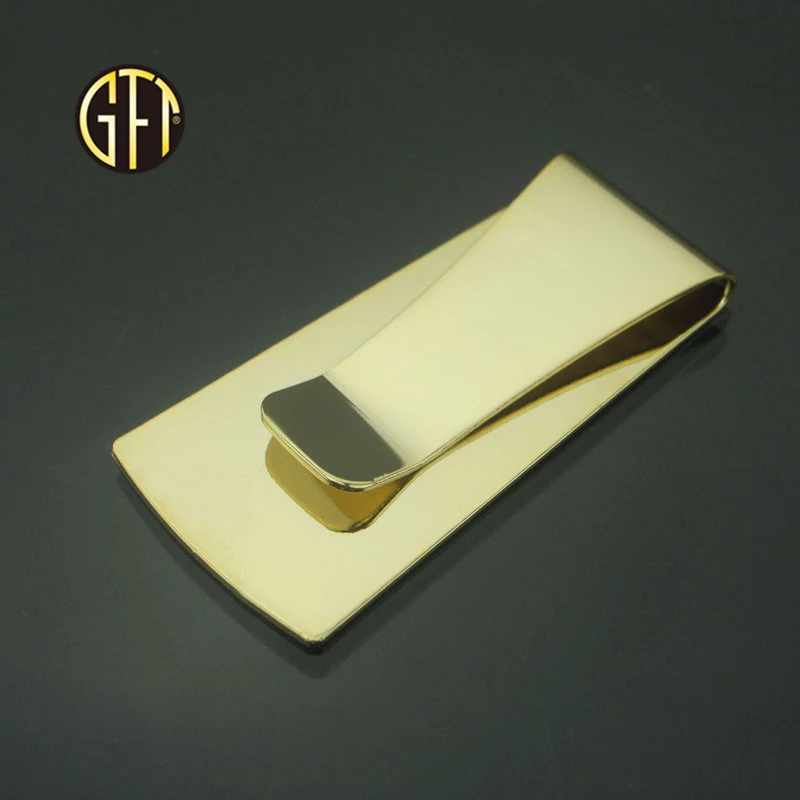 Personalized Luxury Custom Laser Engraved Logo Gold Silver Brass Money Clip for Mens Stainless Steel Metal Money Clip