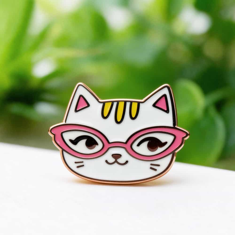 Gold Enamel Pin – Kawaii Animal Lapel Pins with Gold Metal Plating