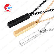 Wholesale Men Woman Custom Logo Metal Blank Engraved Stainless Steel Name Cross Heart Chains Charm Pendant Nameplate Necklace