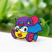Black Enamel Pin – Kawaii Character & Animal Lapel Pins Black Metal