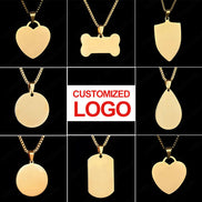 Wholesale Custom Logo Blank Laser Engraving Stainless Steel Metal Round Nameplate Name Dog Pet Pendant Tags