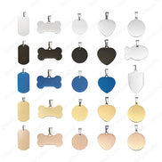 Wholesale Custom Logo Blank Laser Engraving Stainless Steel Metal Round Nameplate Name Dog Pet Pendant Tags