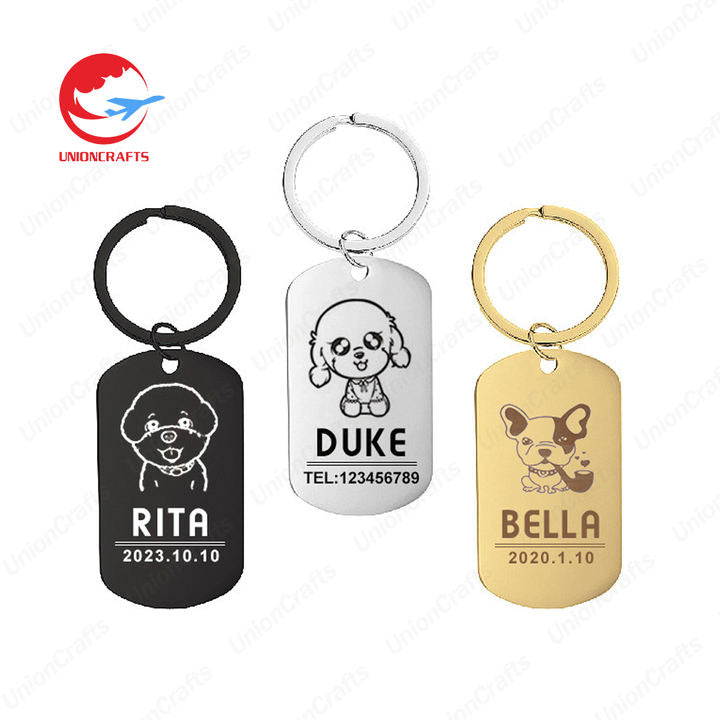 Wholesale Custom Logo Blank Laser Engraving Stainless Steel Metal Round Nameplate Name Dog Pet Pendant Tags