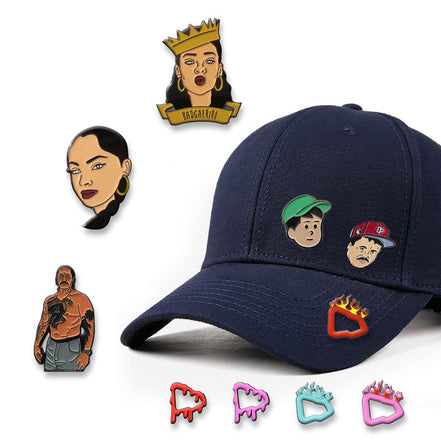 Factory Wholesale Custom Design Pin Hat Cap Clip Club Gold Plated Hat Chain Pin Charms Hat Pins with Chain