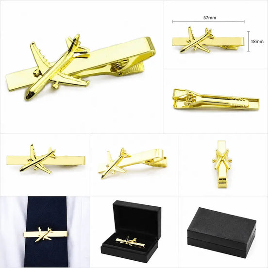 Custom Airplane Tie Clip | Personalized Metal Tie Bar