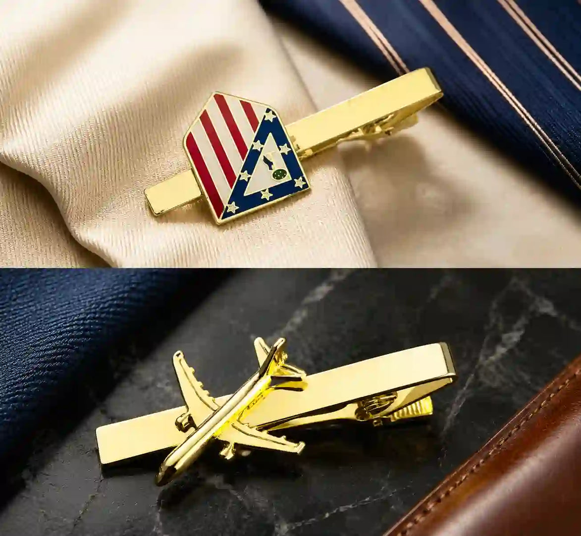 Custom Airplane Tie Clip | Personalized Metal Tie Bar