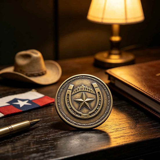 Texas Double-Sided Challenge Coin | Custom Antique Bronze Commemorative Coin - GFTCRAFTS