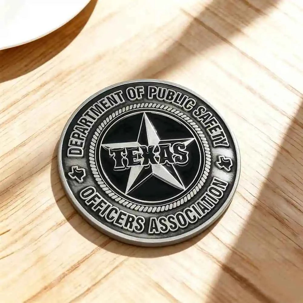Custom Police Challenge Coin – Texas Highway Patrol | Law Enforcement Officer Gift | Antique Silver - GFTCRAFTS