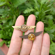 Promotional Custom Metal 3D Zinc Alloy Gold Silver Bronze Angel Wing Pin Badge Airplane Aircraft Lapel Pins
