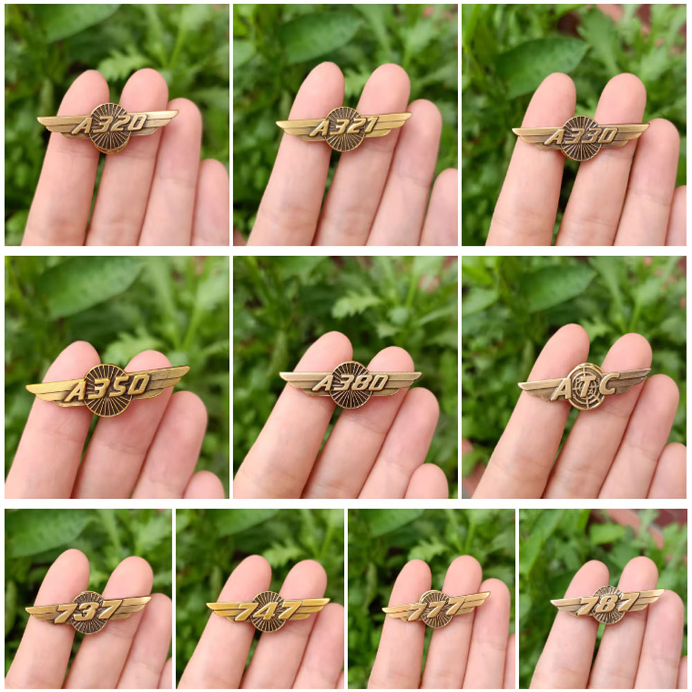 Promotional Custom Metal 3D Zinc Alloy Gold Silver Bronze Angel Wing Pin Badge Airplane Aircraft Lapel Pins