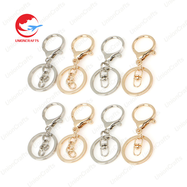 Wholesale Personalised Metal Zinc Alloy Key Ring Chain Charm Clip Accessory Sets Hooks Keyring Lobster Clasp Keychain