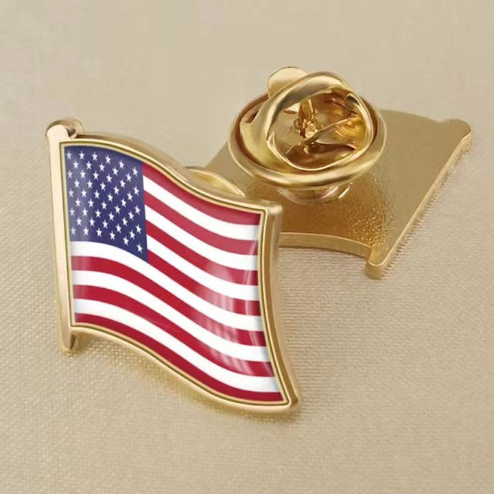 Custom Logo Soft Hard Enamel World Flag Pins Metal Magnetic Ukraine American Palestine Country Flag Lapel Pin Badge
