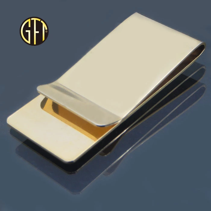 Personalized Luxury Custom Laser Engraved Logo Gold Silver Brass Money Clip for Mens Stainless Steel Metal Money Clip