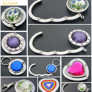 Custom Creative Table Top Folding Purse Hook Handbag Holder Accessories Metal Bag Hanger