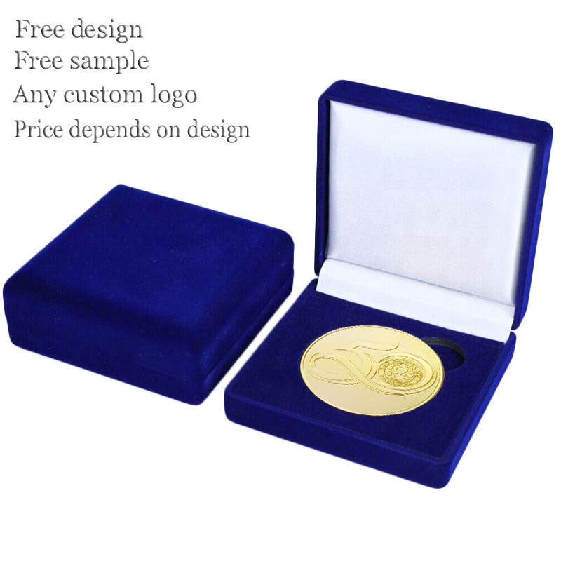 Customized Design Logo Velvet Commemorative Challenge Coins Gift Box Metal Stamping Soft Enamel Zinc Alloy Custom Challenge Coin