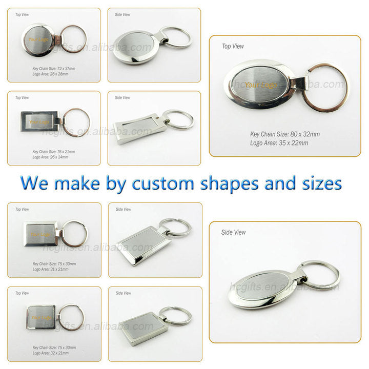 Bulk Sublimation Blank Stainless Steel Iron Alloy Key Ring Chains Holder for Girls Metal Custom Logo Keychain Key Chain