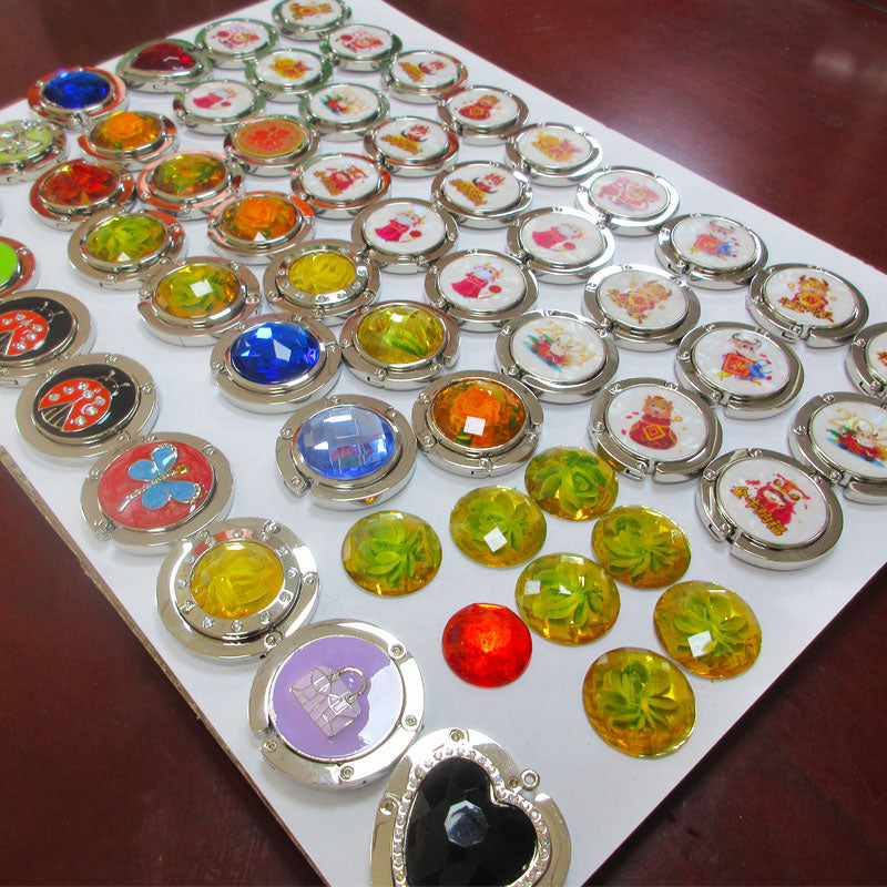 Custom Creative Table Top Folding Purse Hook Handbag Holder Accessories Metal Bag Hanger