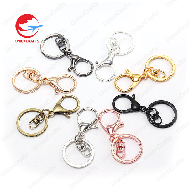 Wholesale Personalised Metal Zinc Alloy Key Ring Chain Charm Clip Accessory Sets Hooks Keyring Lobster Clasp Keychain