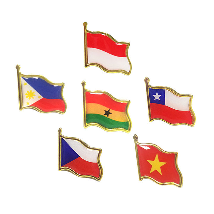 Custom Logo Soft Hard Enamel World Flag Pins Metal Magnetic Ukraine American Palestine Country Flag Lapel Pin Badge