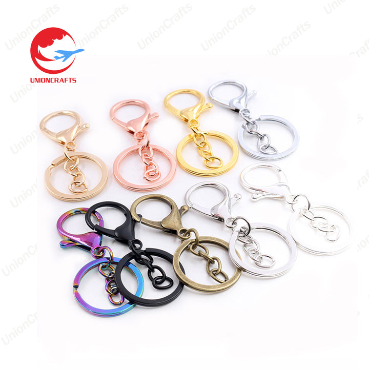 Wholesale Personalised Metal Zinc Alloy Key Ring Chain Charm Clip Accessory Sets Hooks Keyring Lobster Clasp Keychain