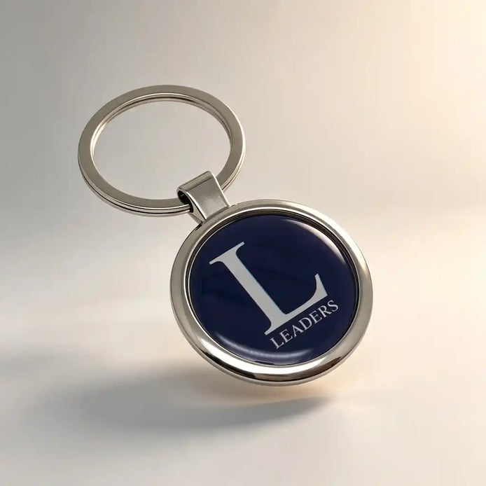 Custom Logo Metal Keychain | Round Epoxy OEM Keychain | Corporate Branded Gift