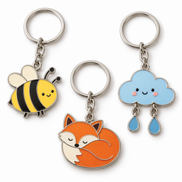 Custom Enamel Keychain | Cute Cartoon Animal Metal Keyrings Bulk OEM