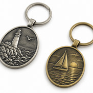 Custom Antique Metal Keychain | 3D Relief Souvenir Keyrings Bulk OEM