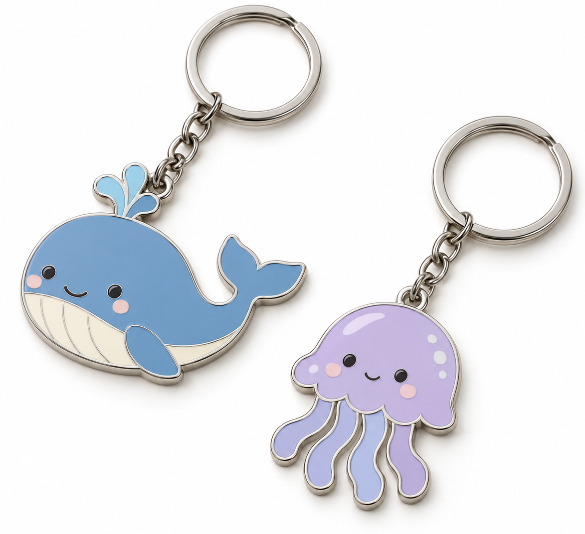 Custom Enamel Keychain | Cute Cartoon Animal Metal Keyrings Bulk OEM