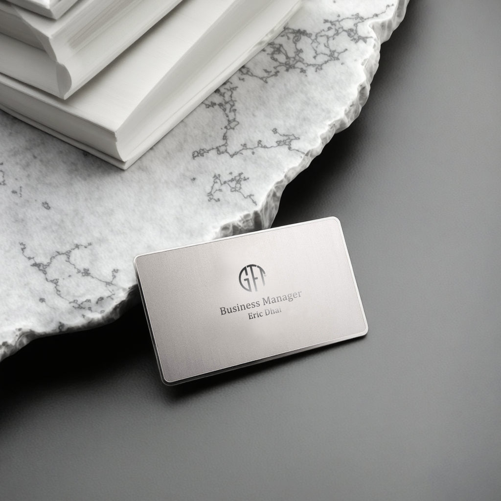 Thank You Cards Personalized Custom Luxury Stainless Steel Matte Black Gold Engrav Laser Blank 0.8mm Thick Metal Business Card