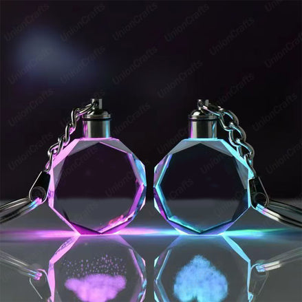 OEM Custom Double-Sided Crystal Acrylic Keychains with Laser Engraved Logo for Corporate Promotions & Bulk Logo Keychains