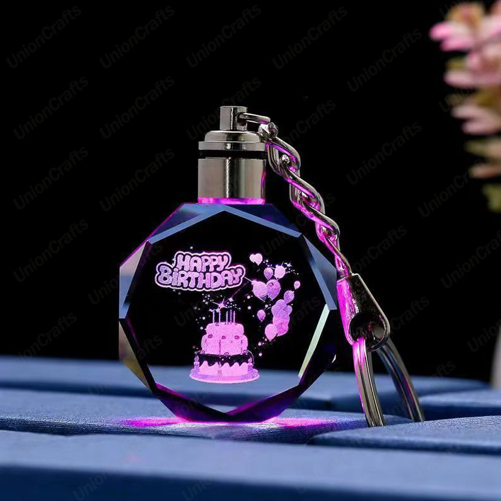 OEM Custom Double-Sided Crystal Acrylic Keychains with Laser Engraved Logo for Corporate Promotions & Bulk Logo Keychains