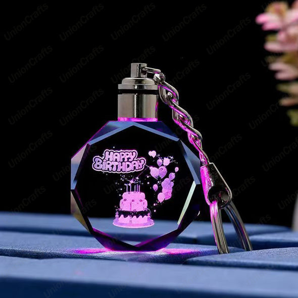 OEM Custom Double-Sided Crystal Acrylic Keychains with Laser Engraved Logo for Corporate Promotions & Bulk Logo Keychains